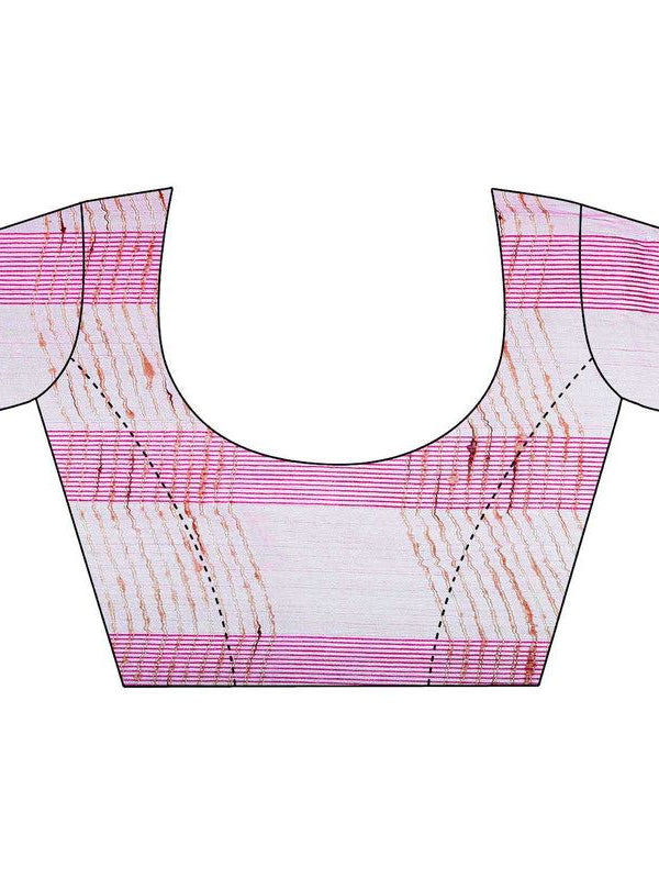 Bhagalpuri Kota Doria Silk Semi Transparent Saree With Unstiched Blouse Piece - View 7