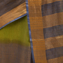 Handloom Bhagalpuri Tissue Linen Two Dye Saree - View 6