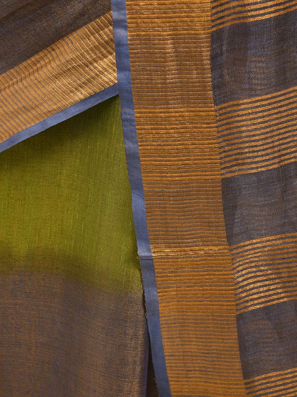 Handloom Bhagalpuri Tissue Linen Two Dye Saree - View 6