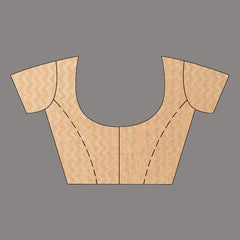 Cotton Tissue Silk Geometric Pattern Designer Saree (Ecru_Beige) - View 5