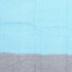 Handloom Art Silk Organza Net Two Dye Blue and Cyan Bhagalpuri Saree - View 3