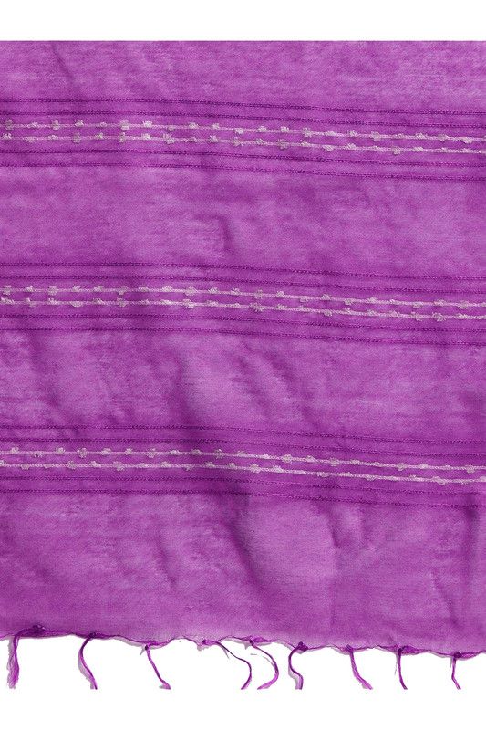 Electric Purple Bhagalpuri women's Kota Art Silk Saree With Blouse Piece - View 3