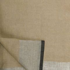 Khaki Green women's Bhagalpuri Blend Linen Saree With Black Pipine Contrast Blouse Piece - View 5