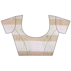 Citron Green women's Bhagalpuri Kota Doria Silk Semi Transparent Saree With Unstiched Blouse Piece - View 7