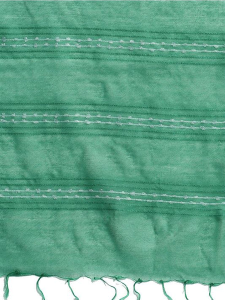 Zomp Turquoise Bhagalpuri women's Kota Art Silk Saree With Blouse Piece - View 3