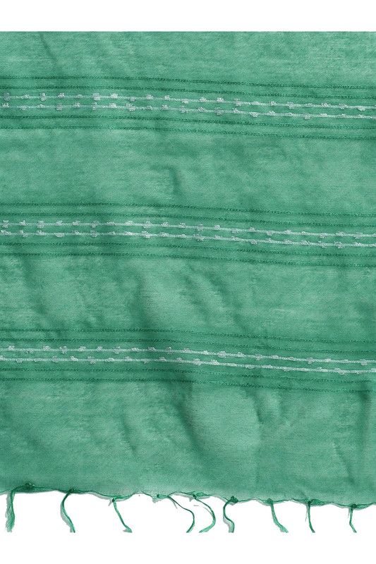 Zomp Turquoise Bhagalpuri women's Kota Art Silk Saree With Blouse Piece - View 3