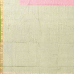 Organza Net Handloom Art Silk Bhagalpuri Two Dye Saree (Green-Red) - View 4