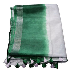 Handloom Bhagalpuri Linen Cotton Slub Blend Two Sided Two Dye Saree Running Unstitched Blouse Piece - View 4