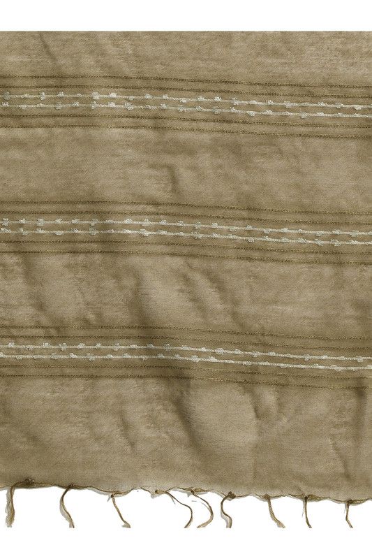 Ecru Bhagalpuri women's Kota Art Silk Saree With Blouse Piece