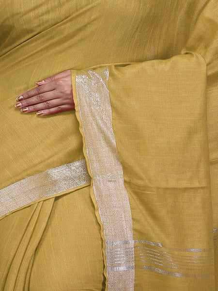 Bhagalpuri women's Handloom Linen Cotton Ethnic Wear Saree With Running Unstitched Blouse Piece - View 2