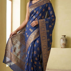 Eri Tussar Silk Handloom Banarasi Saree with Rich Zari Weaving - View 7