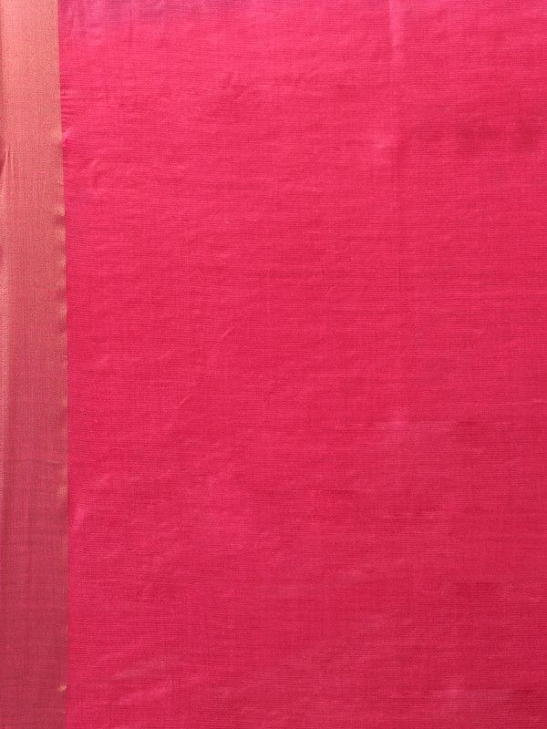 Handloom Tussar Munga Silk Two Dye Handloom Blend Saree (Kelly_Green & Cerise_Pink) - View 4
