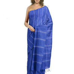 Blue Bhagalpuri women's Kota Art Silk Saree With Blouse Piece