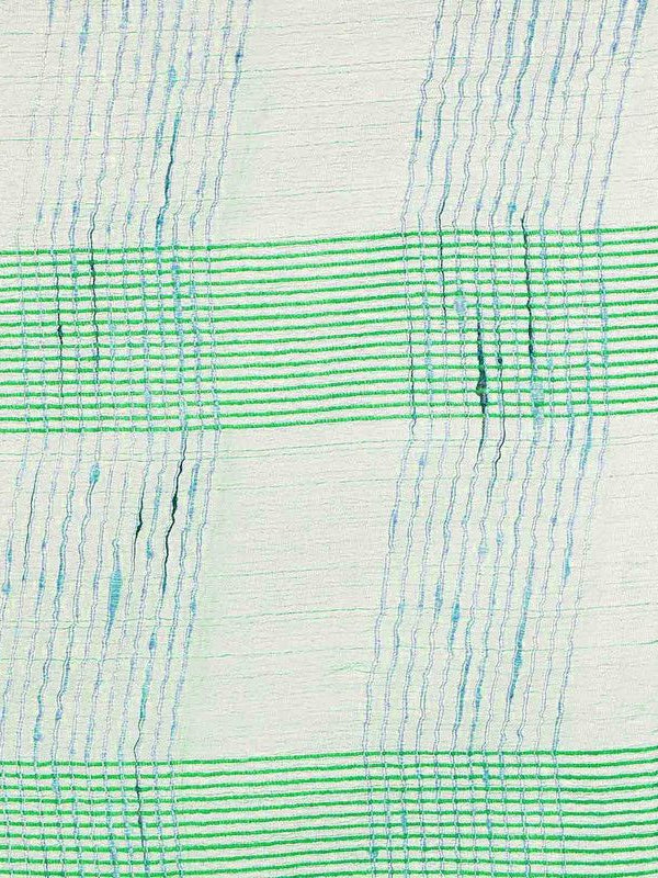 Aquamarine Turquoise women's Bhagalpuri Kota Doria Silk Semi Transparent Saree With Unstiched Blouse Piece - View 4