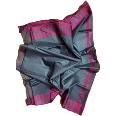 Bhagalpuri Handloom Kota Silk Temple Border Saree And Variation Of Colors With Striped Blouse Piece - View 4