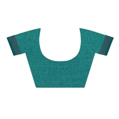 Persian Cyan women's Bhagalpuri Handloom Blend Linen-Cotton Saree With Running Unstiched Blouse Piece_Free Size_Variation Of Colors - View 5