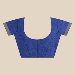 Handloom Tussar Munga Silk Bhagalpuri Saree for women's (Blue) - View 2