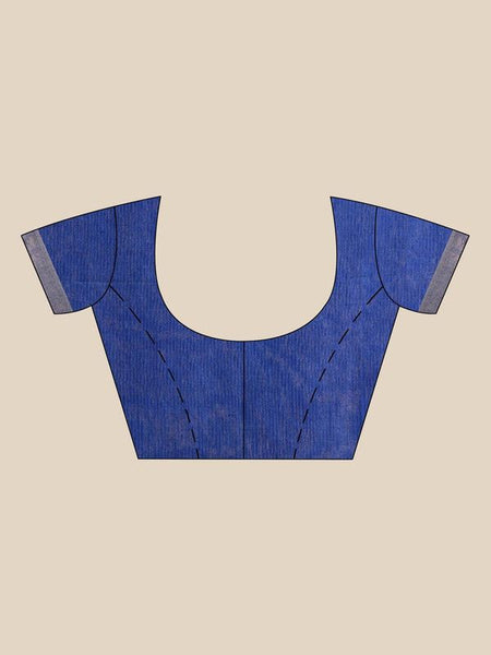 Handloom Tussar Munga Silk Bhagalpuri Saree for women's (Blue) - View 2