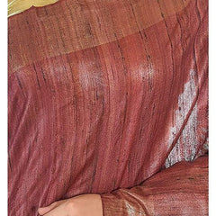 Handloom Tussar Ghicha Silk Bhagalpuri Two Dye Saree (Chico_Brown & Yellow) - View 4