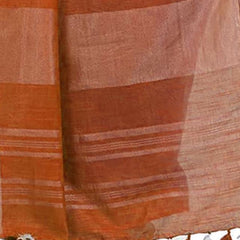 Turquoise & Mohangni Orange women's Handloom Bhagalpuri Cotton Linen Blend Two Dye Saree With Running Unstitched Blouse Piece - View 6