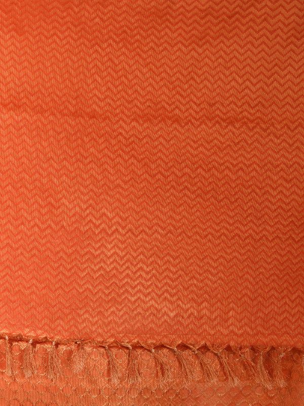 Zari Weaving Handloom Designer Bhagalpuri Saree (Rusty_Orange) - View 6