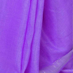Electric Purple women's Cotton Slub Saree With Blouse Piece - View 6