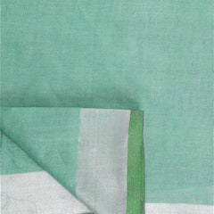Mint Green women's Handloom Bhagalpuri Linen-Cotton Saree With Contrast Blouse Piece - View 4