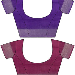 Bhagalpuri Handloom Cotton-Linen Blend Saree Combo (Pack Of 2) With Running Unstiched Blouse Piece - View 9