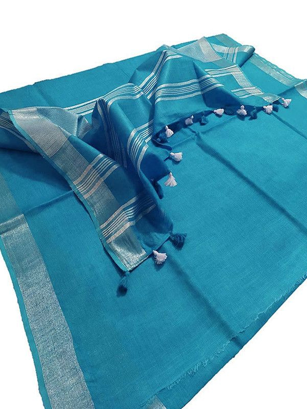 Bhagalpuri Linen Saree With Blouse Piece - View 5
