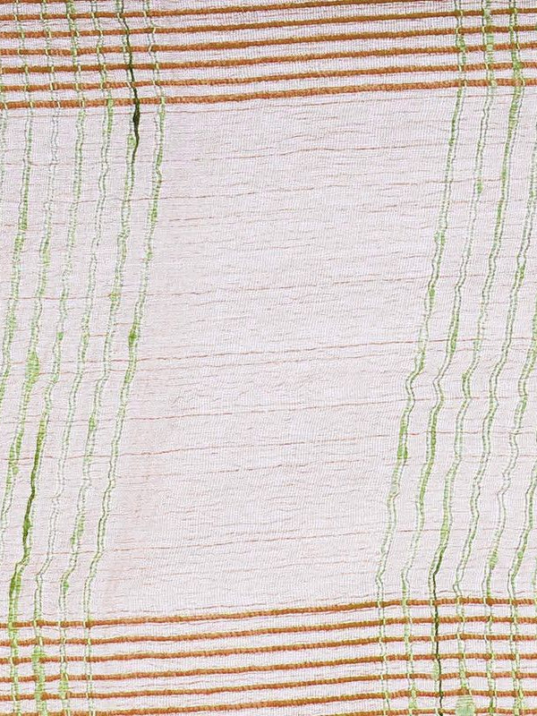 Citron Green women's Bhagalpuri Kota Doria Silk Semi Transparent Saree With Unstiched Blouse Piece - View 5