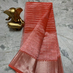 Cotton Silk Handloom Bhagalpuri Wide Border Check Saree