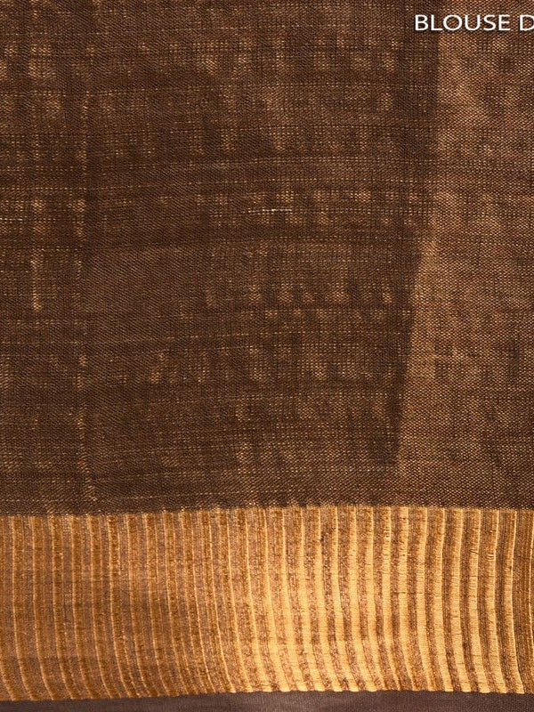 Tissue Linen Handloom Two Dye Saree - View 6