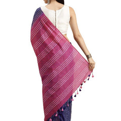 Tekhilet Violet & Mulberry Pink women's Kota Art Silk Saree With Blouse Piece