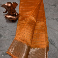 Cotton Silk Handloom Bhagalpuri Wide Border Check Saree