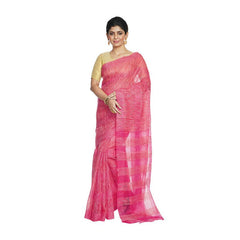 Bhagalpuri Kota Doria Silk Semi Transparent Saree With Unstiched Blouse Piece