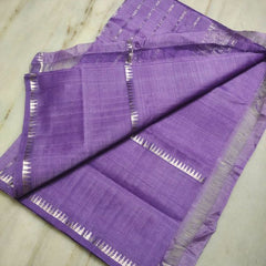 Cotton Handloom Mangalagiri Silk Saree with Temple Border (100215 Lavender_Purple) - View 2