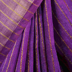 Bhagalpuri Silk Striped Sequins Saree with Zari Border (Electric_Purple) - View 3