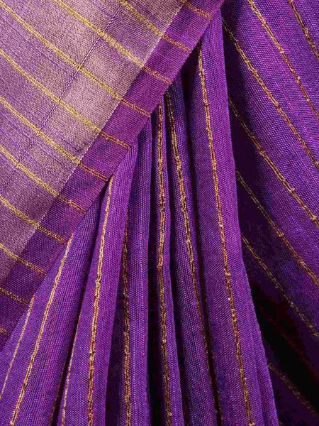 Bhagalpuri Silk Striped Sequins Saree with Zari Border (Electric_Purple) - View 3