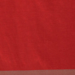 Linen Cotton Blend Contrast Handloom Bhagalpuri Saree for Women (Gold-Calico_Beige-Red) - View 7