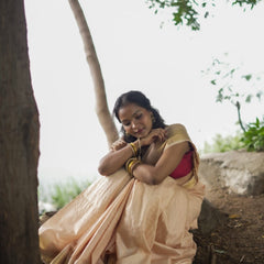 Exclusive Handwoven  Cotton SIlk Mangalgiri Saree With Running Blouse Piece - View 8
