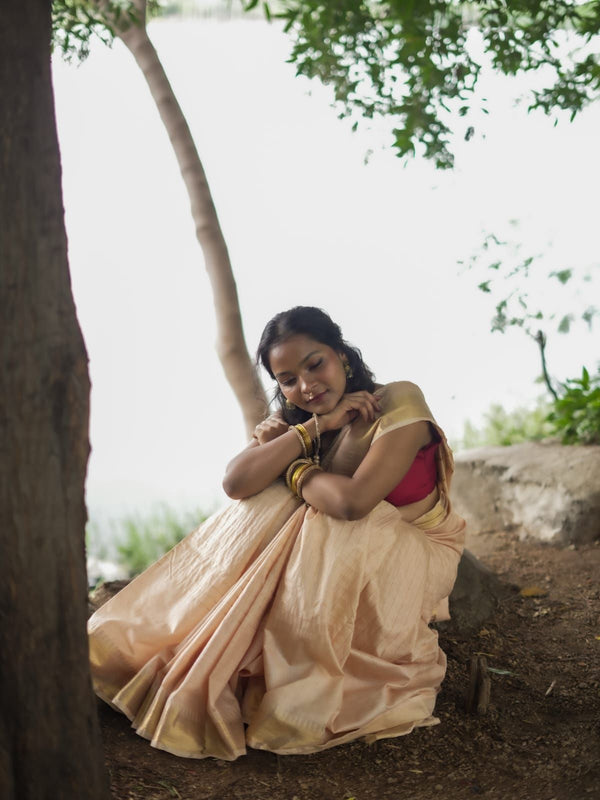 Exclusive Handwoven  Cotton SIlk Mangalgiri Saree With Running Blouse Piece - View 8