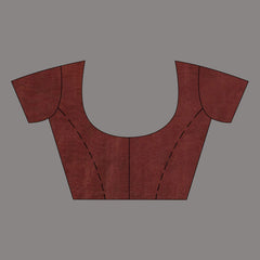Semi Tussar Silk Two Dye Saree with Blouse Piece (Suglu_Pink &  Eclip_Brown) - View 6