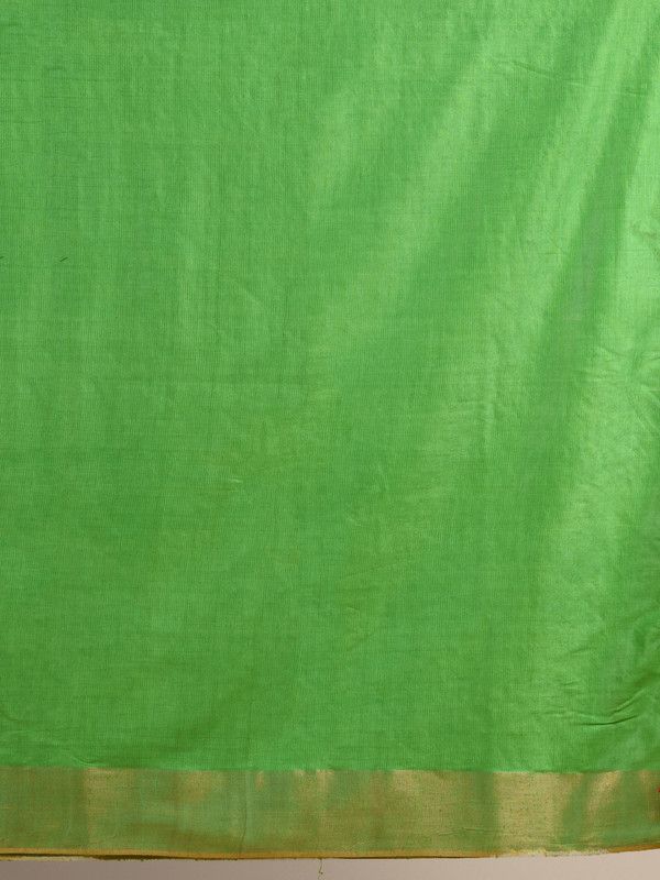 Munga Tussar Silk Blend Handloom Two Dye Saree with Blouse Piece(Red & Kelly_Green) - View 5