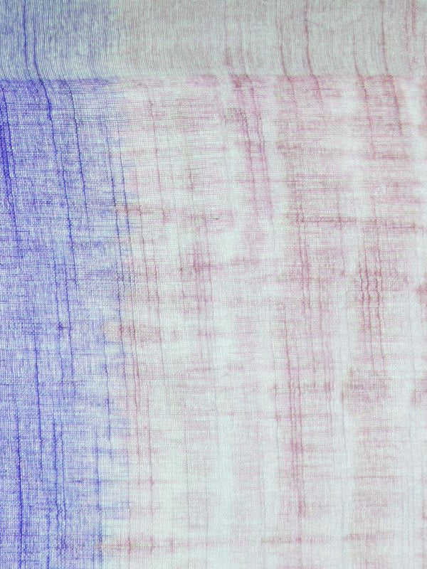Slate Blue & Han Pink women's Bhagalpuri Handloom Cotton Linen Slub Blend Tie Two Dye (Sibory Two Dye) Saree With Running Unstitched Blouse Piece - View 6