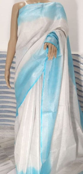 Tissue Linen Handloom Two Dye Saree