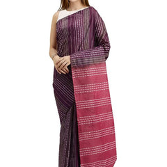 Byzantium Purple & Mulberry Pink women's Kota Art Silk Saree With Blouse Piece