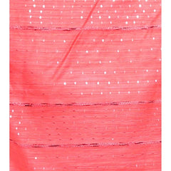 Handloom Bhagalpuri Cotton Silk Striped Sequin Saree ( Red) - View 4
