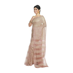 Bhagalpuri Kota Doria Silk Semi Transparent Saree With Unstiched Blouse Piece - View 2