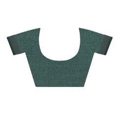 Hookers' Green women's Bhagalpuri Handloom Blend Linen-Cotton Saree With Running Unstiched Blouse Piece_Free Size_Variation Of Colors - View 8