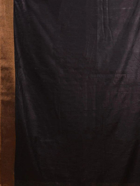 Bhaglpuri Handloom Tussar Silk Munga Blend Black Saree for women's - View 4